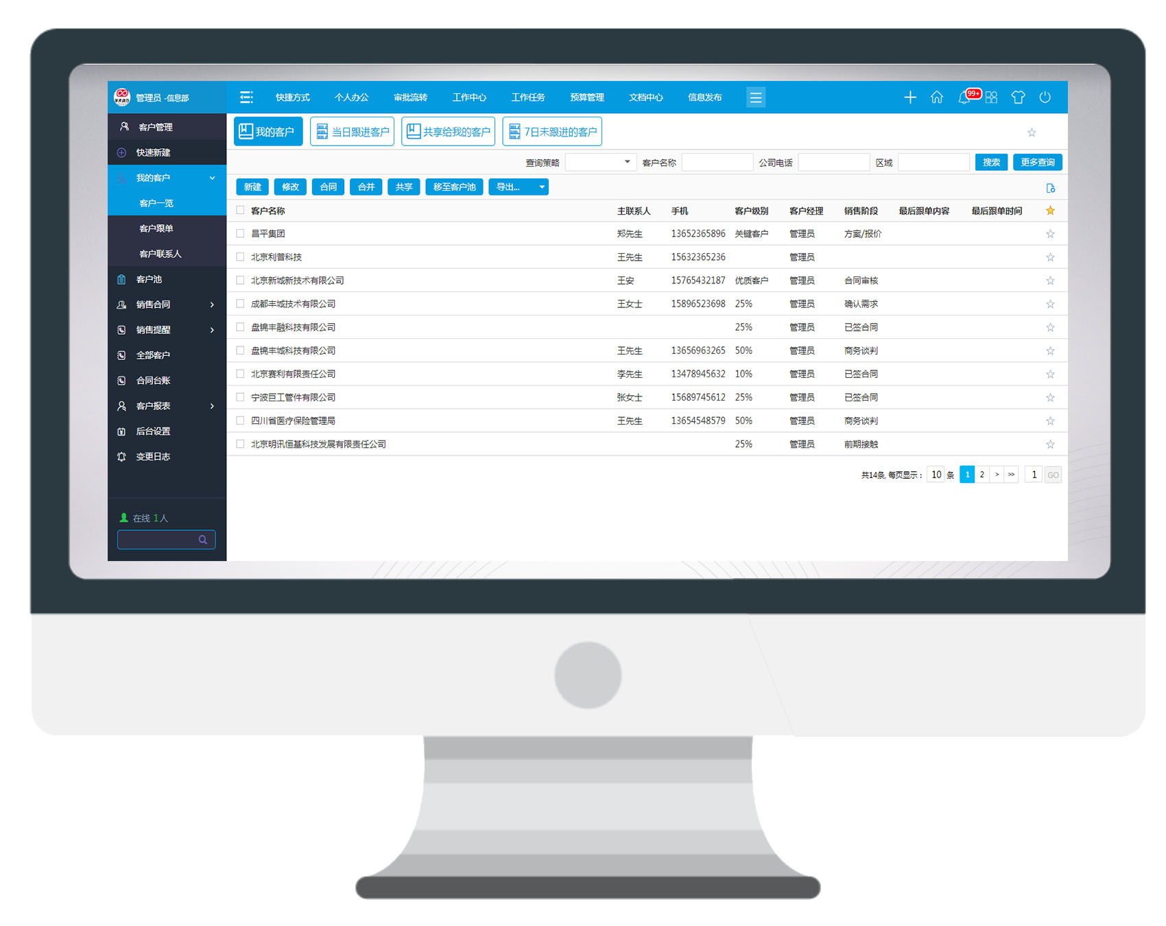 用OA系統管理客戶，事半功倍，成單跑贏同行